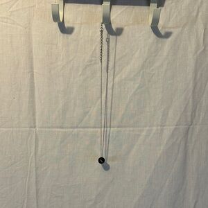 Silver Necklace with Black Pendant